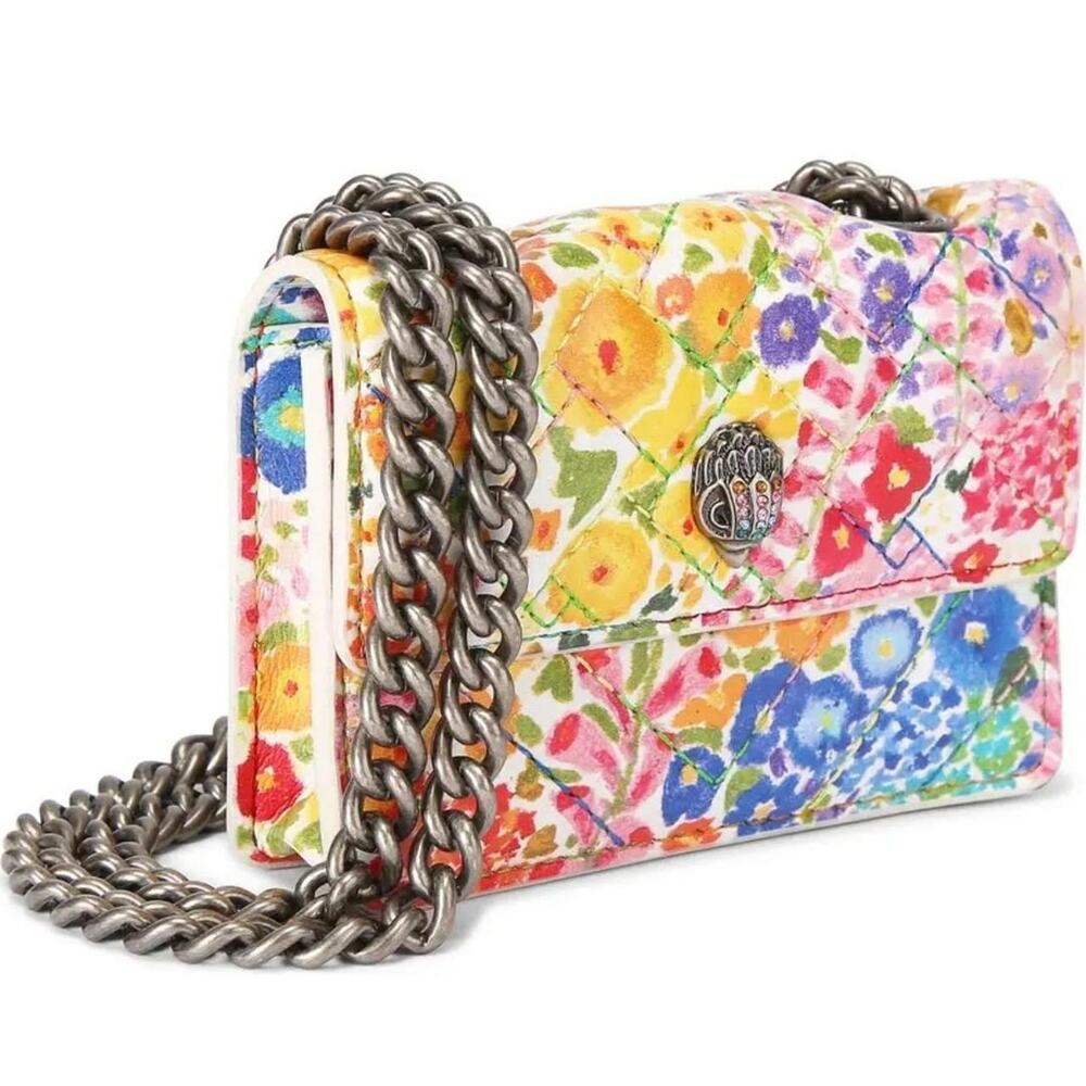 Kurt Geiger Floral Couture Micro Kensington Floral Quilted Crossbody Bag